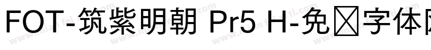 FOT-筑紫明朝 Pr5 H字体转换